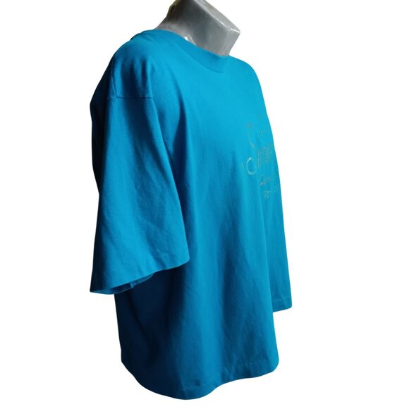 XL Vintage Mens T-shirt Single Stitch Nebraska Centennial Blue Hanes 1990's USA - Picture 7 of 8